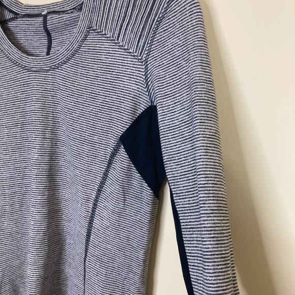 Lululemon Star Runner Womens 6 Black Gray Tonka Stripe Reflective Sleeve Accent - Picture 7 of 12